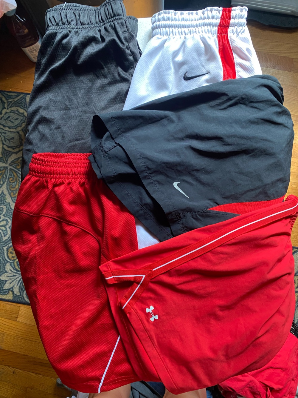 Under Armour/Nike Red, Black & White Basketball Shorts Bundle (5)
